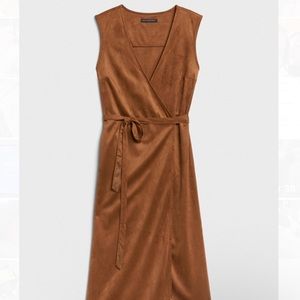 Banana Republic Faux Suede Midi Wrap Dress